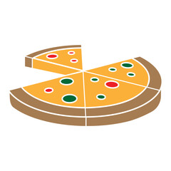 Pizza icon design template vector isolated illustration