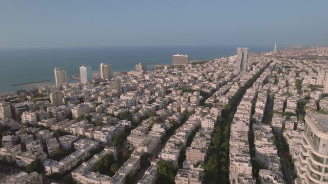 Pull out tilt down to Dizengoff Square Tel Aviv on a summer day #007