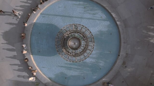 Top down rising up Drone shoot of Dizengoff Square Tel Aviv #001
