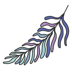 hand drawn shapes and floral leaf design elements. Exotic jungle leaves. Abstract contemporary modern trendy illustrations element icon