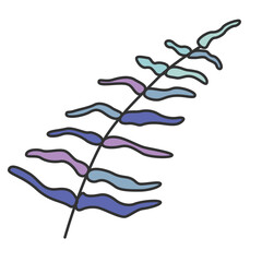 hand drawn shapes and floral leaf design elements. Exotic jungle leaves. Abstract contemporary modern trendy illustrations element icon