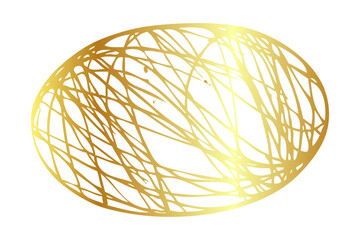 simple hand draw vector sketch gold or golden oval frame scribble