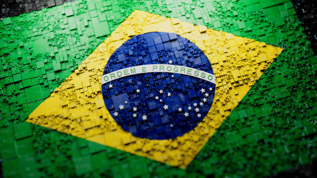 Brazilian Flag Tech Wallpaper
