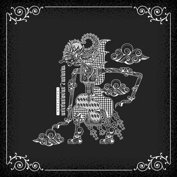 indonesian culture wayang character vector art traditional letter means gatotkaca