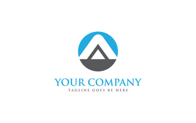 Circle brand logo icon and simple elegant flat symbol logo design vector brand icon letter A