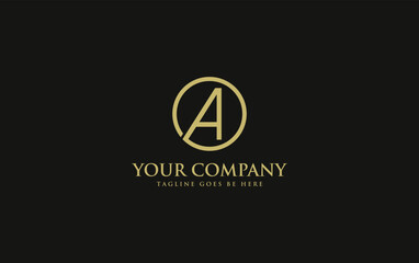 Circle brand logo icon letter A and simple elegant flat symbol logo design vector brand modern icon letter A