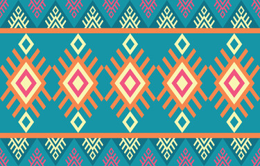 Traditional ethnic geometric pattern. Seamless ethnic design for wallpaper, textiles, and clothing. Ethnic style vector illustration.