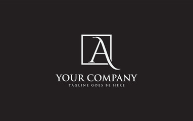 Square brand stylish logo icon and simple elegant flat symbol logo design vector brand Square stylish icon letter A