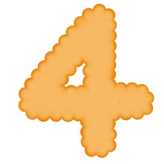 Number 4 Biscuit Illustration
