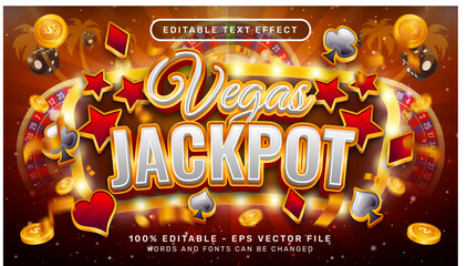 vegas jackpot 3d text effect and editable text effect