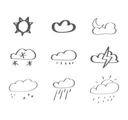 vector set of weather icons  
