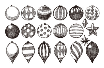 Illustration of Christmas ornaments