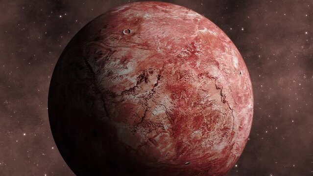 View realistic 3d Makemake Fictional planet zoom out