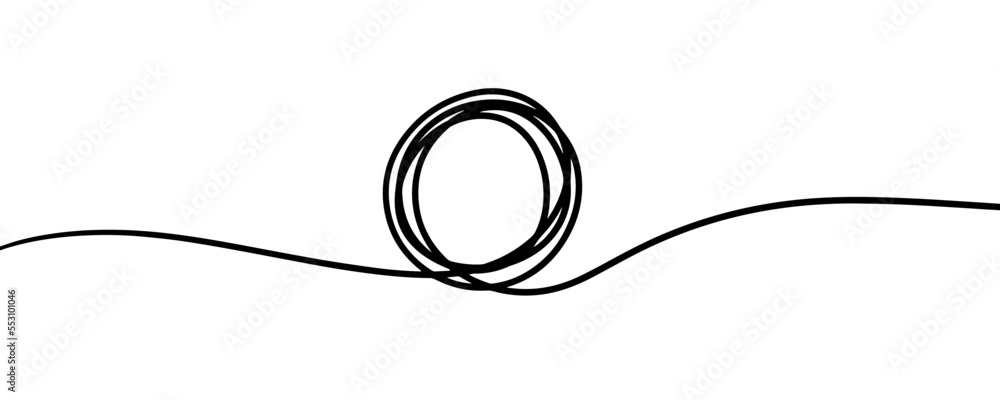 Poster line art circular scribble banner background design vector.