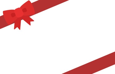 リボンのかわいいフレームイラスト