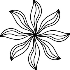 Geometry lines floral ornament design vector template.
