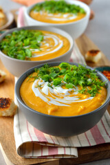 Vegetarian creamy sweet potato soup