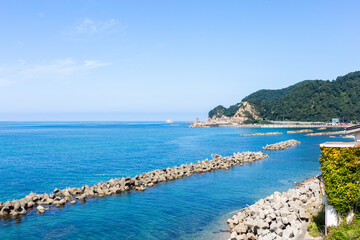 笹川流れの青い海と青い空