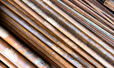 Stack of round metal tubes