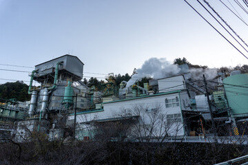 Fototapeta na wymiar lime mining industry in Japan