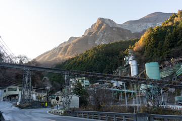 Fototapeta na wymiar lime mining industry in Japan