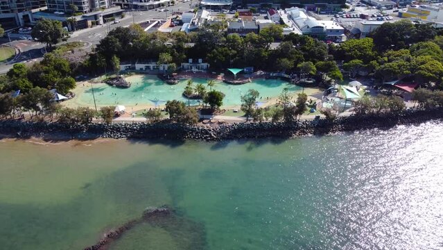 Settlement Cove Lagoon, Artificial swimming pool on Redcliffe coast.  Moreton Bay Region, Queensland, Australia.