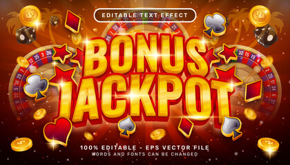 bonus jackpot 3d text effect and editable text effect