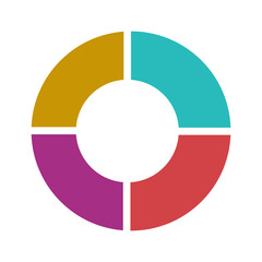 Colorful Circle graph icon isolate on transparent background.