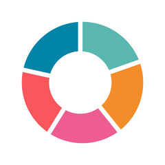 Fototapeta premium Colorful Circle graph icon isolate on transparent background.