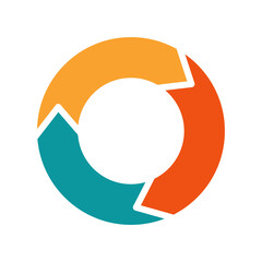 colorful Circle arrows isolate on transparent background.	