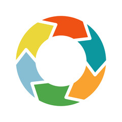 colorful Circle arrows isolate on transparent background.	