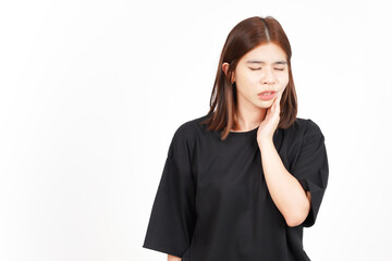 Suffering Toothache Of Beautiful Asian Woman Isolated On White Background