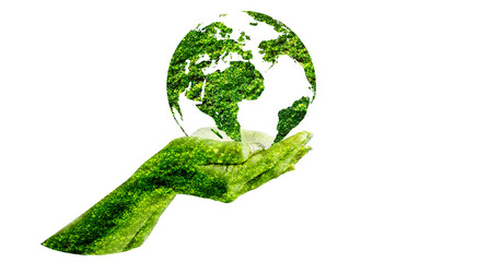 Green globe inside concept  protecting the environment and nature