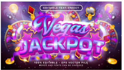 vegas jackpot 3d text effect and editable text effect