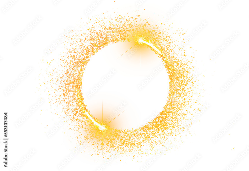 Poster circle light frame on transparent background png file