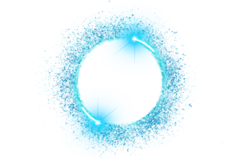 circle light frame blue on transparent background PNG file