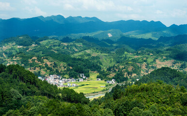 Rural mountainous landscape in China