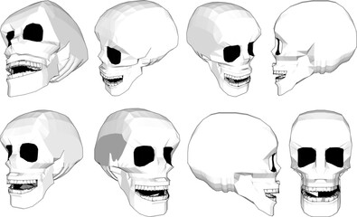 white background Skull Head vector design