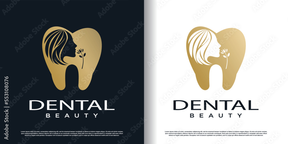Wall mural dental beauty logo design with creative concept premium vector - Wall murals