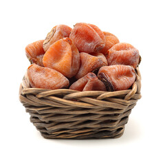 dried persimmon on white background 