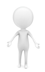 3d man welcoming concept in white isolated background