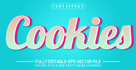 Cookies text editable style effect. colorful text theme