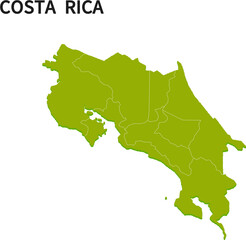 コスタリカ/COSTARICAの地域区分イラスト