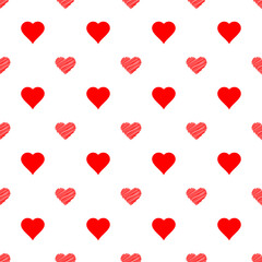 heart pattern isolated on white background and printable, valentines day background