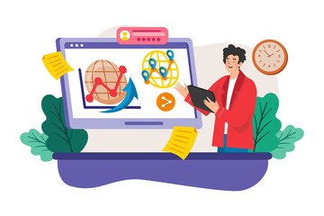 Businessman Doing Web Analytics