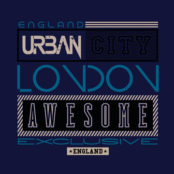 London typography design for printing on t-shirts and other uses, Vector illustration