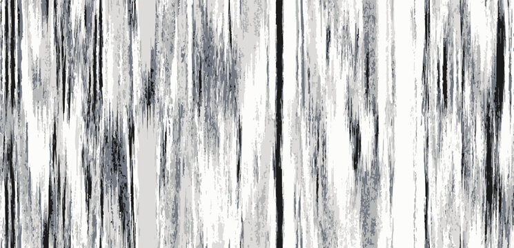 Washed vector blurry wavy ikat seamless pattern. Aquarelle effect boho fashion fabric for coastal nautical stripe wallpaper background. Stripe with blurry gradient tileable swatch.