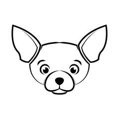 Cute Cartoon Vector Illustration icon of a Chihuahua puppy dog. It is outline style.