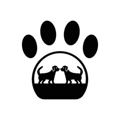  Pet dog animal logo design . icon logo . silhouette logo 