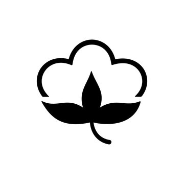 Cotton Flower Icon or Best Cotton Flower Icon vector on white background. Black Cotton Flower Icon, Cotton Flower Icon, Ball, Fiber Vector Art Illustration. Cottons Flowers Liner symbol.